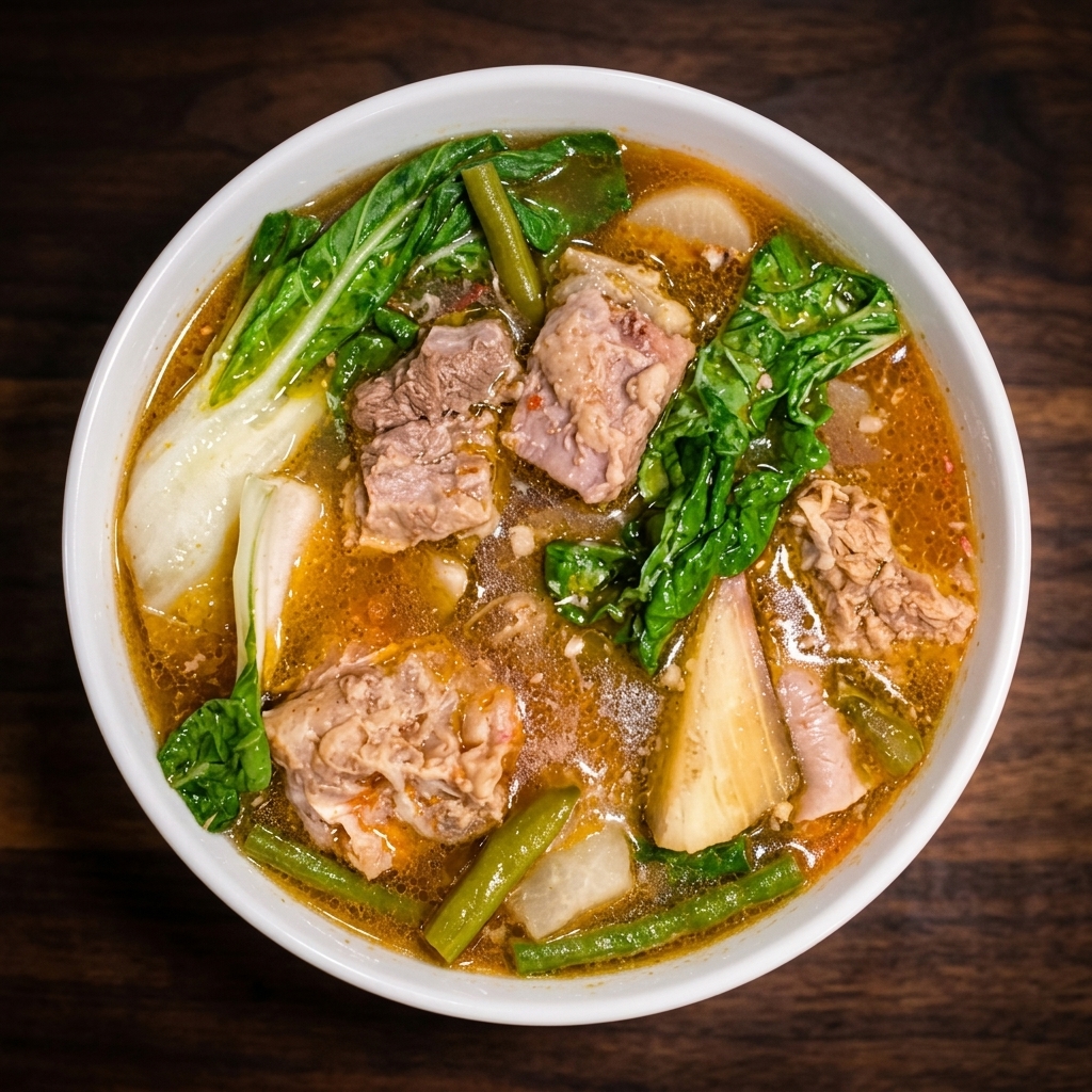 Sinigang Filipino sour soup at Mar's Sisig Winnipeg